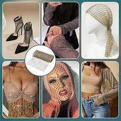 Elastischer Netzstoff aus Polyester mit Strassen&nbsp;DIY-WH0504-288C