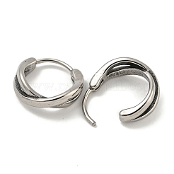 Orecchini a cerchio in acciaio chirurgico inossidabile 316&nbsp;EJEW-D096-18I-AS