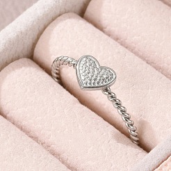 Offene Manschettenringe aus 304 Edelstahl mit Herzmotiv für Damen&nbsp;RJEW-G338-14P