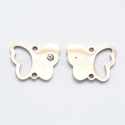 Conectores de eslabones de circonita cúbica micropavé de acero inoxidable quirúrgico 316&nbsp;STAS-K178-14