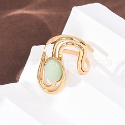 Anillos abiertos para puños de acero inoxidable 304&nbsp;RJEW-H266-02A-G