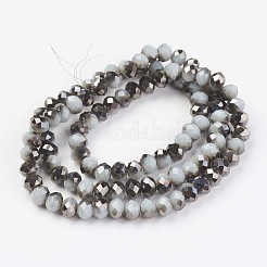 Chapelets de perles en verre opaque électrolytique&nbsp;EGLA-A034-P6mm-P