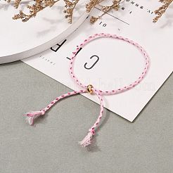Fabrication de bracelets coulissants en cordons de coton tressés réglables&nbsp;BJEW-JB05743-02