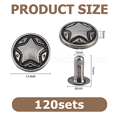 120 sachet de rivets décoratifs en alliage de zinc&nbsp;FIND-FH0017-90A