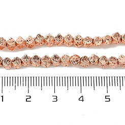 Fili di perle di roccia lavica naturale elettrodeposta&nbsp;G-I360-R01-03
