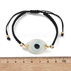 Böser Blick Acryl-Gliederarmbänder&nbsp;BJEW-U027-01G