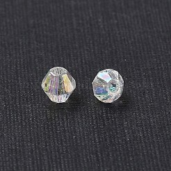 Perles acryliques transparentes écologiques plaquées couleur bicône ab&nbsp;TACR-A003-4mm-22