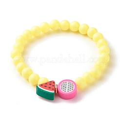 Handgemachtes Fruchtstretcharmband aus Fimo mit runden Perlen für Kinder&nbsp;BJEW-JB07583