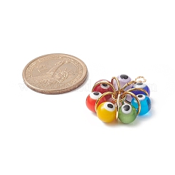 7 Chakra handgefertigte Böse Augen Bunte Malerei Anhänger&nbsp;PALLOY-JF01997-01