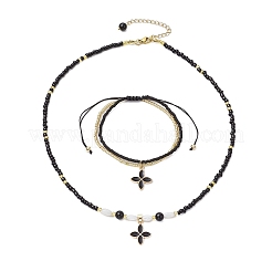 Set di bracciali e collane con perline di vetro&nbsp;SJEW-MZ00007-02