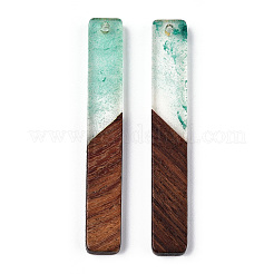 Grandes colgantes de resina transparente y madera de nogal&nbsp;RESI-ZX017-25