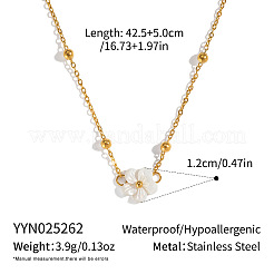 Minimalistische natürliche weiße Muschelblumenanhänger 304 Edelstahlkette Halsketten für Frauen&nbsp;CE9566