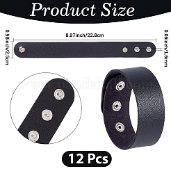 12 Stück PVC- und Eisenkordelarmbänder&nbsp;AJEW-CL0002-49C