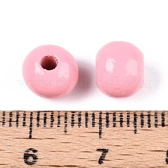 Sprühlackierte runde Perlen aus natürlichem Schima-Holz&nbsp;WOOD-A018-8mm-06