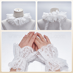1 Paar abnehmbare Polyester-Spitzen-Ärmel&nbsp;DIY-WR0004-56