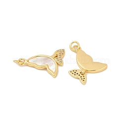 Pendentifs avec zircon cubiques à micro-pavés en laiton&nbsp;KK-U055-29G