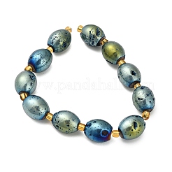 Perles de cristal de géode druzy naturelles électroplaquées&nbsp;G-F833-O01-01B