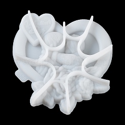 Saint-valentin coeur couple rose bricolage décoration murale statue moules en silicone&nbsp;SIL-F007-09
