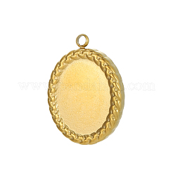304 Edelstahlanhänger Cabochonfassung&nbsp;STAS-OY009-61G