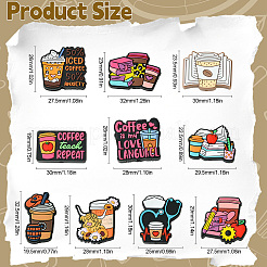 20 pièce 10 styles de perles focales en silicone de qualité alimentaire sur le thème du café&nbsp;SIL-CJ0002-60