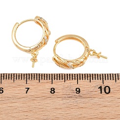 Risultati dell'orecchino a cerchio huggie in ottone con micro pavé di zirconi chiari&nbsp;KK-CBA2DE6-20G