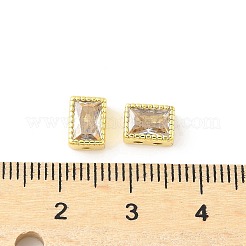 Rechteckige Messingglasperlen&nbsp;X-KK-Z101-01G