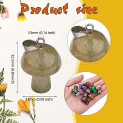 12 Stück Edelstein-Pilz-Charm-Anhänger Kristallpilz-Naturstein-Anhänger gemischte Farbe für Schmuck-Halsketten-Ohrring-Bastelarbeiten&nbsp;JX550A