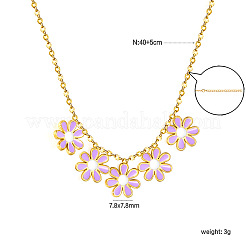 Colliers plastron en acier inoxydable 304 émaillé à motif floral&nbsp;FS-WG58DA2-02