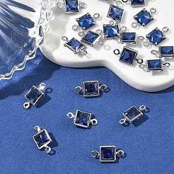 Shegrace Messing-Pavé-Zirkonia-Quadrat-Verbinder-Charms&nbsp;XGRQ2O562-440C-P