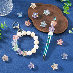 100pcs perles acryliques transparentes de placage uv&nbsp;OACR-TA0005-08