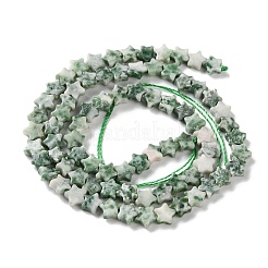 Fili di perle di diaspro spot verde naturale&nbsp;G-G085-B55-02