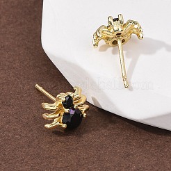 Boucles d'oreilles en laiton avec zircone cubique de micro pave&nbsp;EJEW-Z156-02G-01
