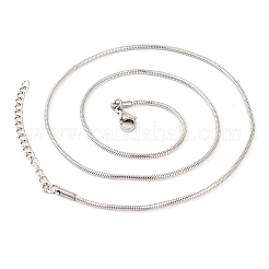 Collares de cadena de serpiente redonda de acero inoxidable 201 para mujer&nbsp;NJEW-G140-06C-P-1