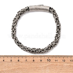 Bracelets à chaînes byzantines en acier inoxydable 304 pour femmes et hommes&nbsp;BJEW-C148-05AS-01