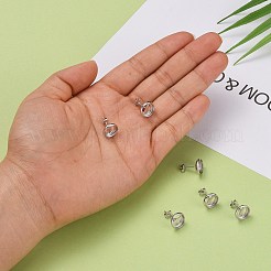 925 configuración de aretes tipo botón de plata esterlina chapada en rodio antideslustre&nbsp;STER-F032-01P
