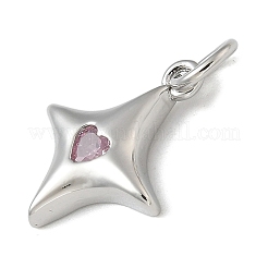 Porte micro ouvrent pendentifs zircone cubique en laiton de placage&nbsp;KK-K392-54P