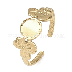 Manschettenringkomponenten aus Edelstahl 304 mit Blume&nbsp;RJEW-D332-10G