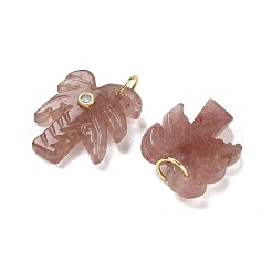 Pendentifs sculptés en quartz naturel de fraise&nbsp;GG-CBA67BD-02G-H