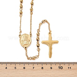 Collana rosario con croce crocifisso&nbsp;NJEW-L450-10G