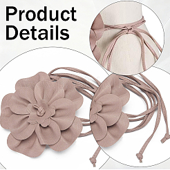 Ceintures en cuir PU à fleurs pour femmes&nbsp;AJEW-WH20816-058F