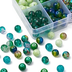 10 Stil Sprühlack & Schubladenbank transparent & Einbrennlack Glasperlen&nbsp;GLAA-YW0001-26E