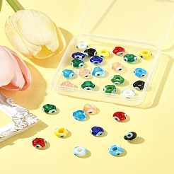 30pcs handgemachte Perlen des bösen Auges Bunte Malerei&nbsp;LAMP-FS0001-24