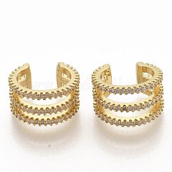 Messing Micro Pave klare Zirkonia Manschette Ohrringe&nbsp;EJEW-S208-002