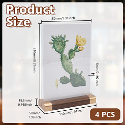 4 porte-cartes de table rectangulaire en acrylique&nbsp;AJEW-AR0005-27B