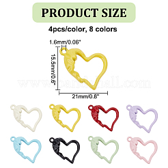 32pcs 8 Farben sprühlackierte Legierungsanhänger&nbsp;PALLOY-DR0001-01