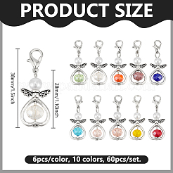 60 Stück 10 Farben galvanisierte Glasanhänger-Deko&nbsp;HJEW-PH02065
