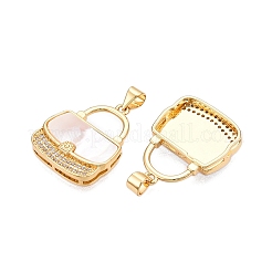 Pendenti in zirconi cubici trasparenti in micro pavè di ottone&nbsp;KK-N254-184G