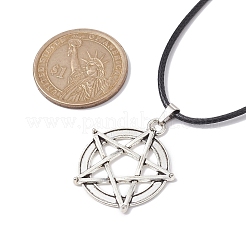 Hexen-Pentagramm-Legierungsanhänger-Halsketten&nbsp;NJEW-JN04543