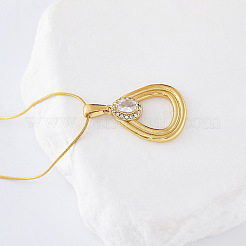 3 collana con ciondolo a goccia in acciaio inossidabile per donna&nbsp;UY8190