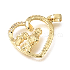 Pendenti in zirconi cubici trasparenti in micro pavè di ottone&nbsp;KK-C263-24B-G